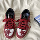 Small Group Wine Red Star Women's American Retro Board Shoes - EnigmaParis