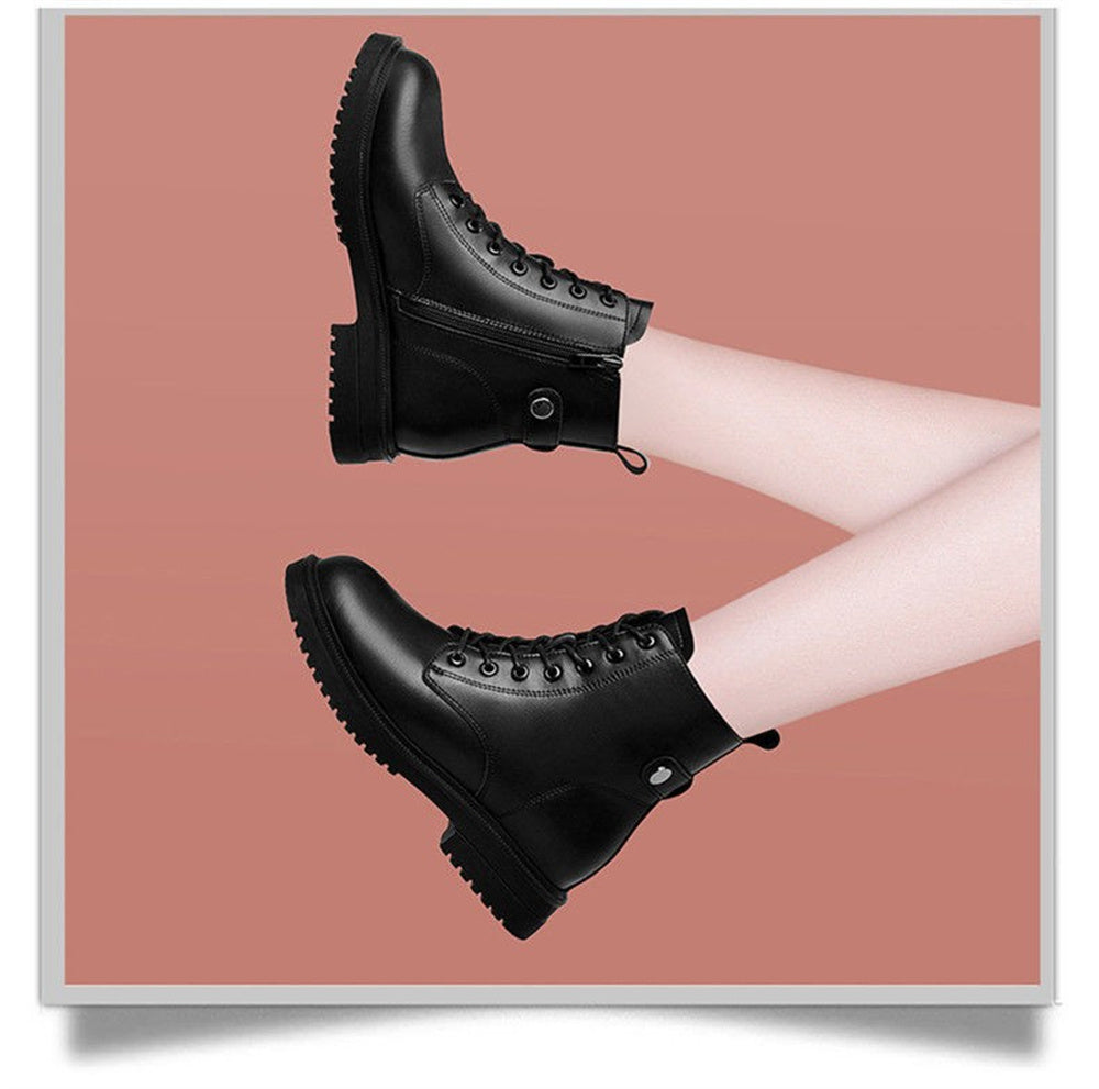 Women's Cotton Shoes Thick Heel Sole British Style Ankle Boots