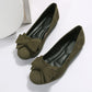 Rubber Plus Size Flat Casual Shoes Women Suede Bow Round Head Gommino - EnigmaParis