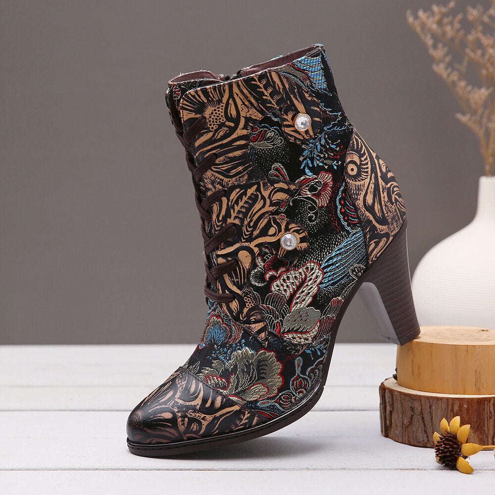 Viscose Shoes Pointed Toe Short Boots - EnigmaParis