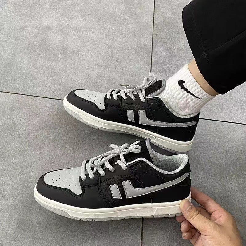 Women's Shadow Gray Shoes Skateboard Trendy Low-top Platform Versatile Ins Casual Sneaker.
