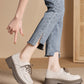 Women's Deep Cut Thick Heel Shoes - Fashionable and Comfortable Footwear - EnigmaParis