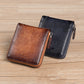 First Layer Cowhide Zipper Card Holder Driver's License Wallet Wallet