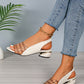 Women's Peep Toe Stitching Mid-root Ankle-strap Buckle Sandals