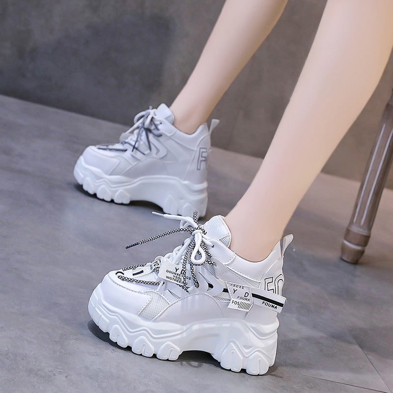 Women's Breathable Mesh Leisure Sports Platform Shoes.