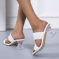 Cross-Shaped Crystal High Heel Slippers for Women - EnigmaParis