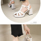 Closed Toe Hollow-out Roman Style High Heels