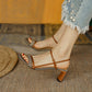 Stylish Square Toe Peep-toe Sandals