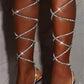 Plus Size Women's Shoes With Roman Rhinestone Straps