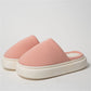 Pure Color Knitted Fabric Couple Latex Home Cotton Slippers - Comfortable and Warm Footwear - EnigmaParis