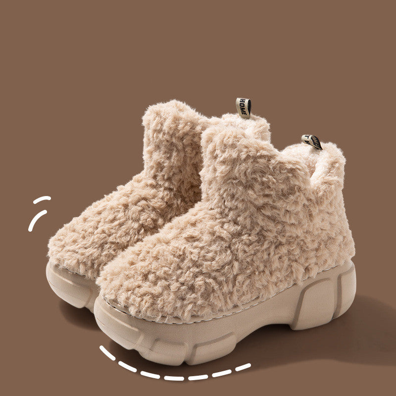 Winter Cashmere Snown Boots With 6cm Platform Warm Plus Velvet High-top Fleece Cotton Shoes Women Outdoor Indoor House Plush Shoes - EnigmaParis