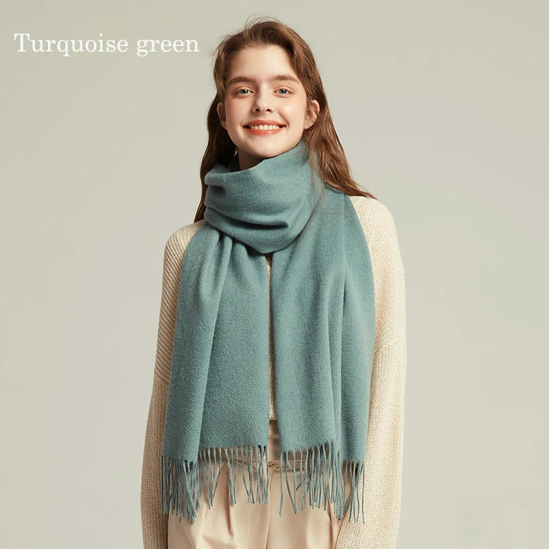 Solidlove 100% Wool Winter Scarf | Women's Fashion Cashmere Poncho Wrap | Elegant Scarves for Ladies | EnigmaParis