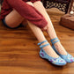 Veowalk Vintage Women Cotton Flower Embroidery Shoes Ladies Casual Chinese Style Comfortable Soft Canvas Dance Ballets Ballerina