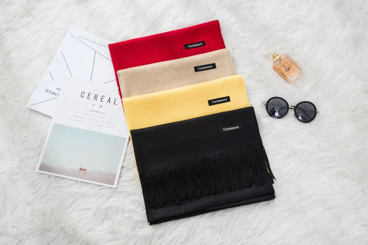 New Cashmere Wool Scarf | Thin & Warm Winter Shawl | Unisex Pashmina Wrap | EnigmaParis