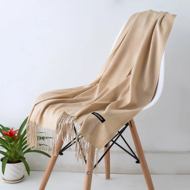 New Cashmere Wool Scarf | Thin & Warm Winter Shawl | Unisex Pashmina Wrap | EnigmaParis
