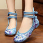 Veowalk Vintage Women Cotton Flower Embroidery Shoes Ladies Casual Chinese Style Comfortable Soft Canvas Dance Ballets Ballerina