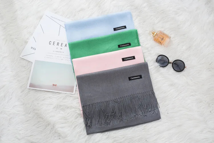 New Cashmere Wool Scarf | Thin & Warm Winter Shawl | Unisex Pashmina Wrap | EnigmaParis