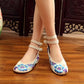 Veowalk Vintage Women Cotton Flower Embroidery Shoes Ladies Casual Chinese Style Comfortable Soft Canvas Dance Ballets Ballerina