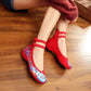 Veowalk Vintage Women Cotton Flower Embroidery Shoes Ladies Casual Chinese Style Comfortable Soft Canvas Dance Ballets Ballerina