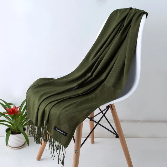 New Cashmere Wool Scarf | Thin & Warm Winter Shawl | Unisex Pashmina Wrap | EnigmaParis