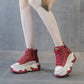 Women's Height Increasing Insole 7CM Leather Platform Shoes.