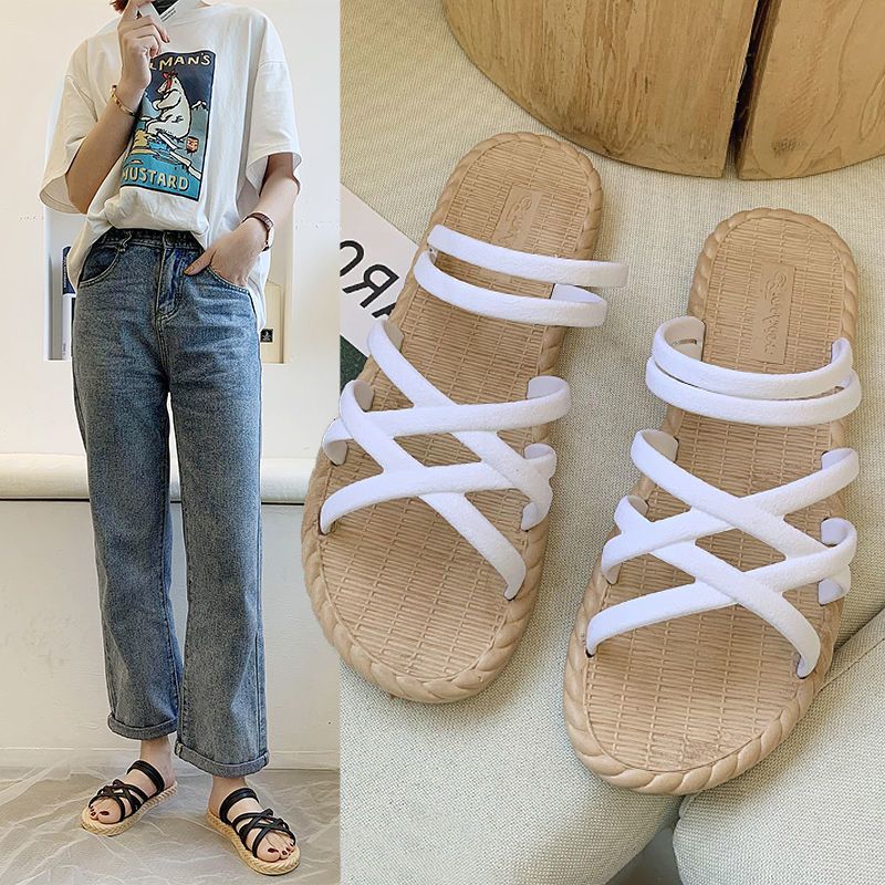 Wind Thick Bottom Sweet Fashion Vacation Flower Slippers - EnigmaParis