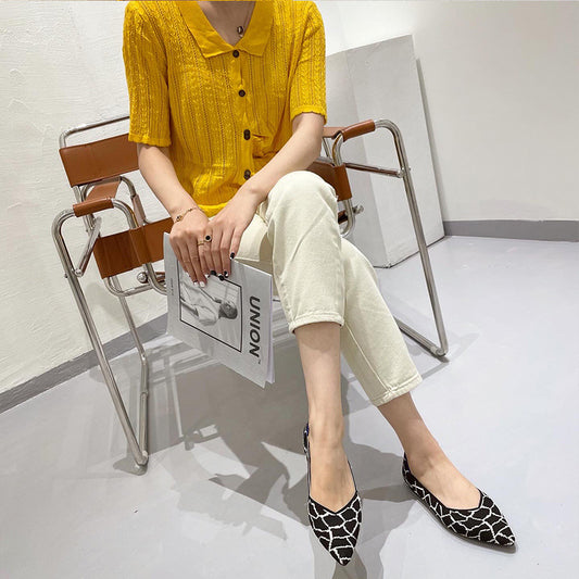 Women's Fashion Shallow Mouth Braided Shoes Pointed Flat Bottom Pumps - EnigmaParis