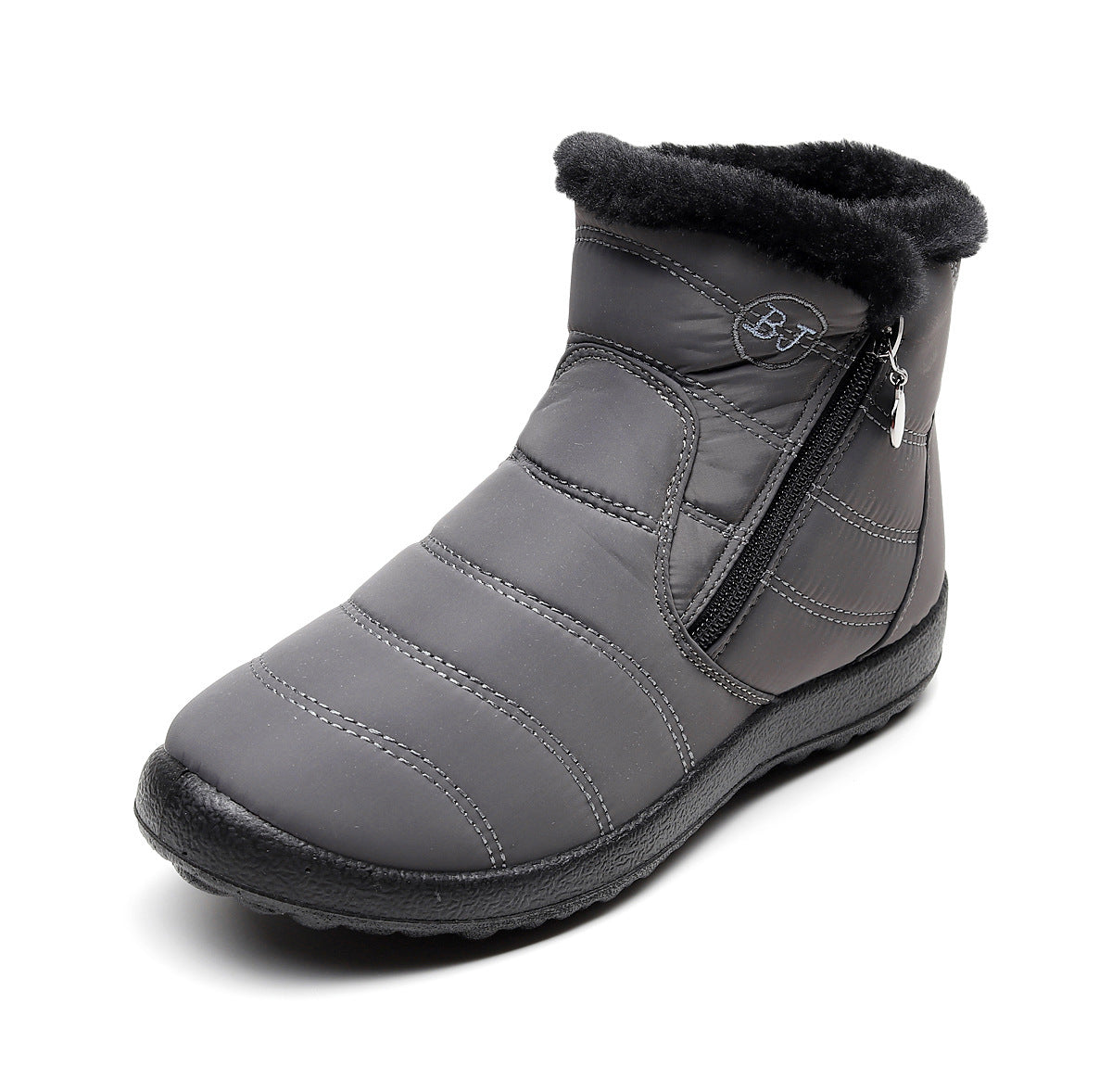 Side Zipper Mid-calf Widened Waterproof Plus Size Snow Boots - EnigmaParis