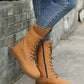 Solid Color Snow Boots Autumn And Winter Women's Mid-calf Flat Heel