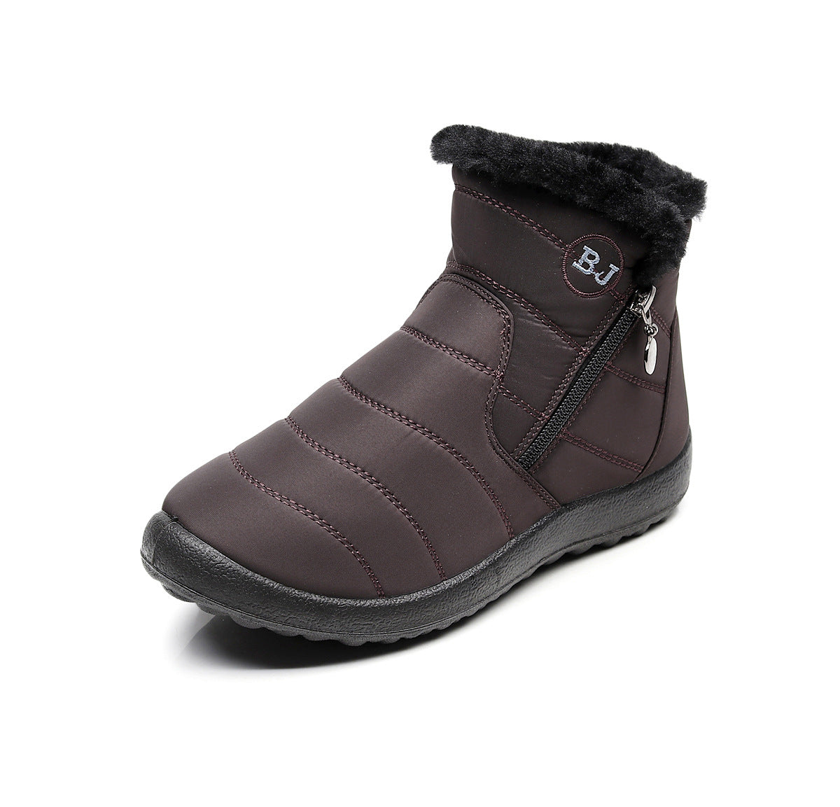 Side Zipper Mid-calf Widened Waterproof Plus Size Snow Boots - EnigmaParis