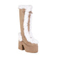 Fur Boots Platform Platform High Heel Women's High Boots - EnigmaParis