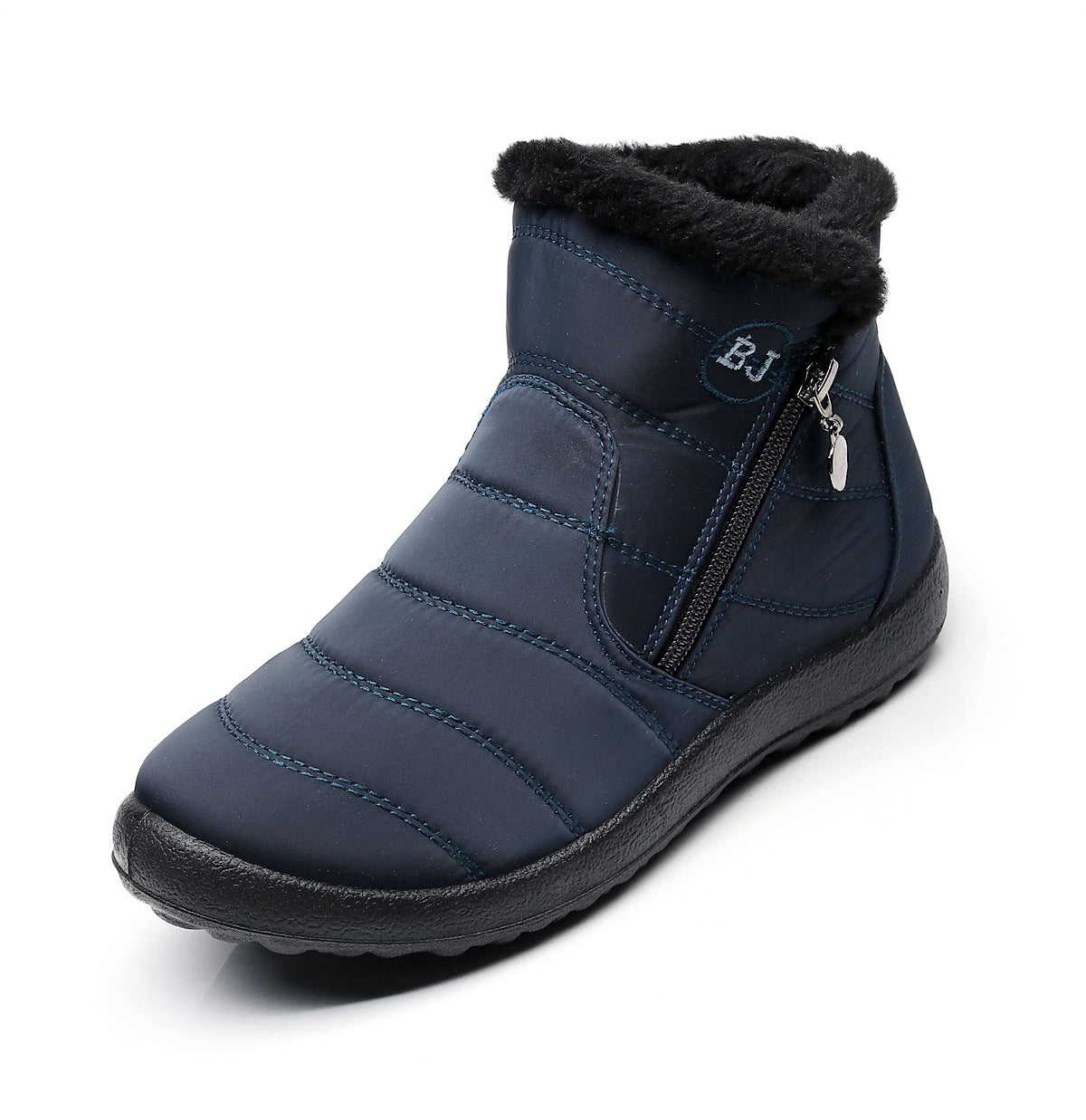Side Zipper Mid-calf Widened Waterproof Plus Size Snow Boots - EnigmaParis