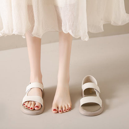 Women’s Flat Sandals: Simple Toe, Thick Bottom, Fairy Style - EnigmaParis