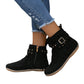 Women's Flat Buckle Martin Boots Retro - EnigmaParis