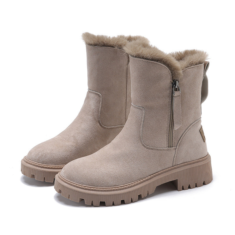 Trade Cotton-padded Shoes Fur Snow Boots Fleece-lined Casual Martin - EnigmaParis
