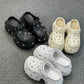 Women Summer Sandals High 10cm Heels Chunky Clogs with Star Charms Garden Shoes Waterproof Beach Pool Sandals Mules Slippers
