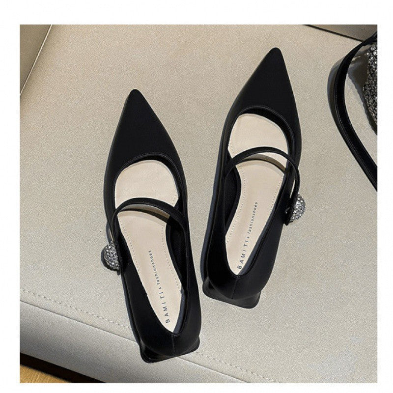 French Pointed Toe Chunky Heel High Heels - Classic Style for Women - EnigmaParis