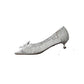 Wedding Shoes Flat White Wedding Dress Crystal Low Heel Shoes