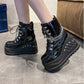 Plus Size Thick-soled Belt Buckle Martin Boots For Women - EnigmaParis