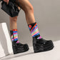 Women's Fashion Platform Knee-high Punk Side Zipper Boots - EnigmaParis