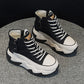 Women's Height Increasing Insole 7CM Leather Platform Shoes.