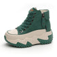 Women's Height Increasing Insole 7CM Leather Platform Shoes.