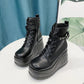 Plus Size Thick-soled Belt Buckle Martin Boots For Women - EnigmaParis