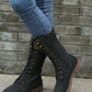 Solid Color Snow Boots Autumn And Winter Women's Mid-calf Flat Heel