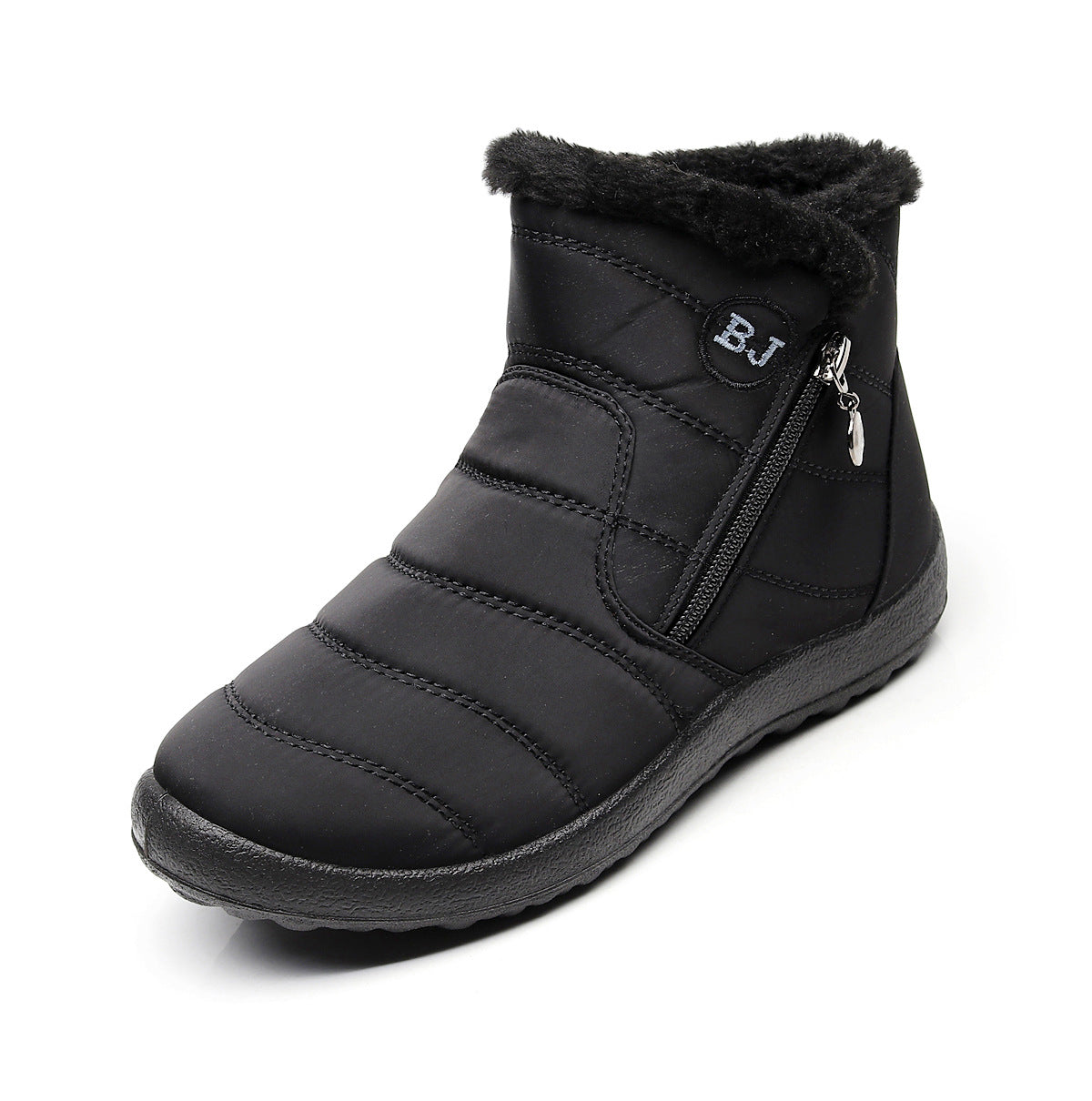 Side Zipper Mid-calf Widened Waterproof Plus Size Snow Boots - EnigmaParis