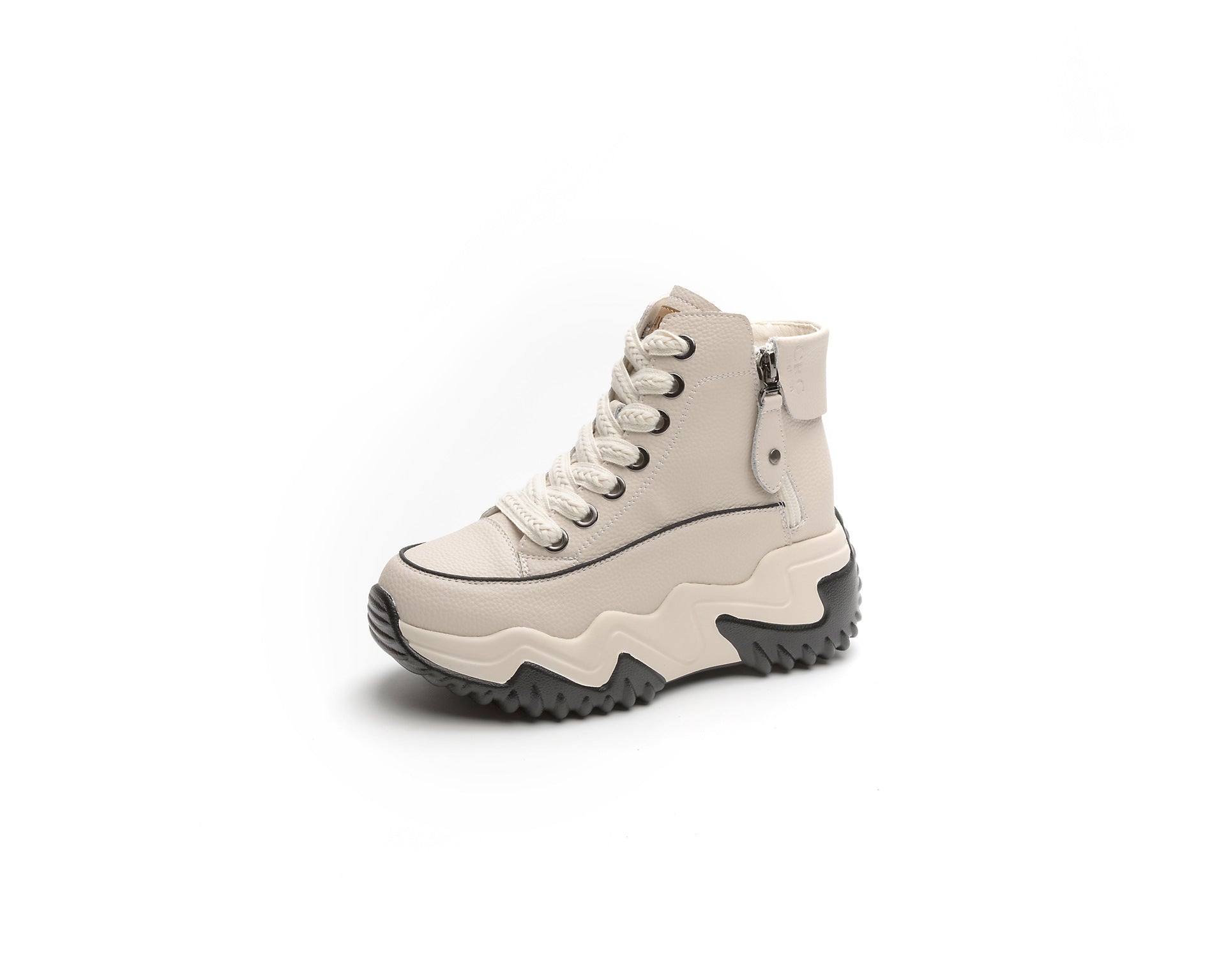 Women's Height Increasing Insole 7CM Leather Platform Shoes.