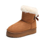 Women's Bowknot Snow Boots Winter Fleece Lined Padded Warm Keeping - EnigmaParis