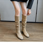 French Western Denim Boots - Stylish Mid-calf Footwear for a Trendy Look.