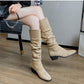 French Western Denim Boots - Stylish Mid-calf Footwear for a Trendy Look.
