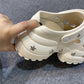 Women Summer Sandals High 10cm Heels Chunky Clogs with Star Charms Garden Shoes Waterproof Beach Pool Sandals Mules Slippers
